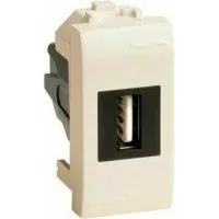 ДКС USB 2.0 розетка, Brava, сл кость, 1 мод.