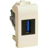 ДКС USB 3.0 розетка, Brava, сл кость, 1 мод.