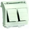 ДКС Ком.роз. двойная RJ45 кат.6 экран., 8P8C, Brava, слон.кость, 2мод