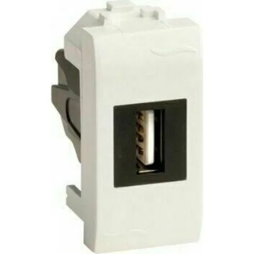 ДКС USB 2.0 розетка, Brava, белая, 1 мод.
