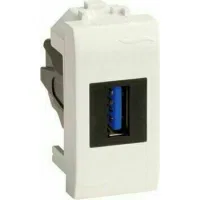 ДКС USB 3.0 розетка, Brava, белая, 1 мод.