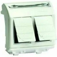 ДКС Ком.роз. двойная RJ45 кат.6A, 8P8C, Brava, белая, 2мод