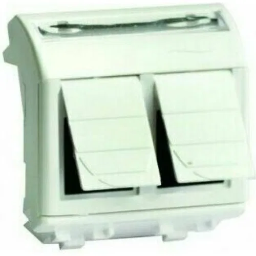 ДКС Компьютерная розетка RJ-45, кат.5Е (2 разъема АМР), белая, 2 мод.