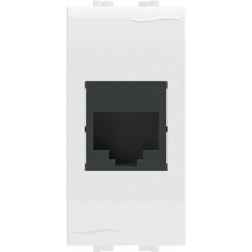 ДКС Компьютерная розетка RJ-45, кат.5E (разъем AMP), белая, 1мод.