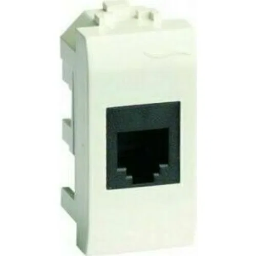 ДКС Компьютерная розетка RJ-45, кат.5E (экранированная, разъем AMP), белая, 1мод.