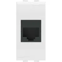 ДКС Компьютерная розетка RJ45 кат.5e, Brava, белая, 1 модуль