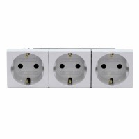 ДКС Тройная розетка Viva серая