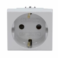 ДКС Розетка силовая 2Р+Е, со шторками, «Viva», 2 мод., серая