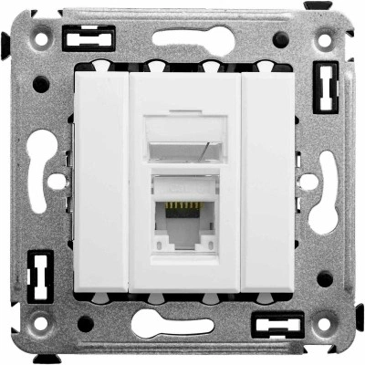 ДКС Компьютерная розетка RJ-45 в стену, кат.6 одинарная,"Avanti", "Белое облако" ДКС Компьютерная розетка RJ-45 в стену, кат.6 одинарная,"Avanti", "Белое облако"