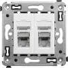 ДКС Компьютерная розетка RJ-45 в стену, кат.5e двойная экранированная, 