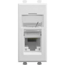 ДКС Компьютерная розетка RJ-45 модульная, кат.6А, "Avanti", "Белое облако", 1 модуль