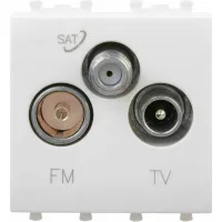 ДКС Розетка TV-FM-SAT модульная, "Avanti", "Белое облако", 2 модуля