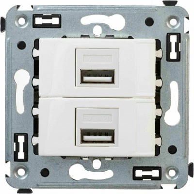 ДКС USB зарядное устройство в стену, "Avanti", "Белое облако", 2.1А