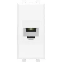 ДКС Телефонная розетка RJ-12 без шторки модульная, "Avanti", "Белое облако", 1 модуль