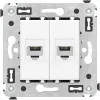 ДКС Телефонная розетка RJ-12 без шторки в стену двойная, 