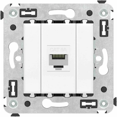ДКС Компьютерная розетка RJ-45 без шторки в стену, кат.6А одинарная, "Avanti", "Белое облако" ДКС Компьютерная розетка RJ-45 без шторки в стену, кат.6А одинарная, "Avanti", "Белое облако"