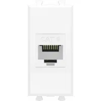 ДКС Компьютерная розетка RJ-45 без шторки модульная, кат.6, "Avanti", "Белое облако", 1 модуль