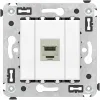 ДКС Компьютерная розетка RJ-45 без шторки в стену, кат.6А одинарная экранированная, 