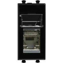 ДКС Компьютерная розетка RJ-45 модульная, кат.5е экранированная, "Avanti","Черный квадрат", 1 модуль