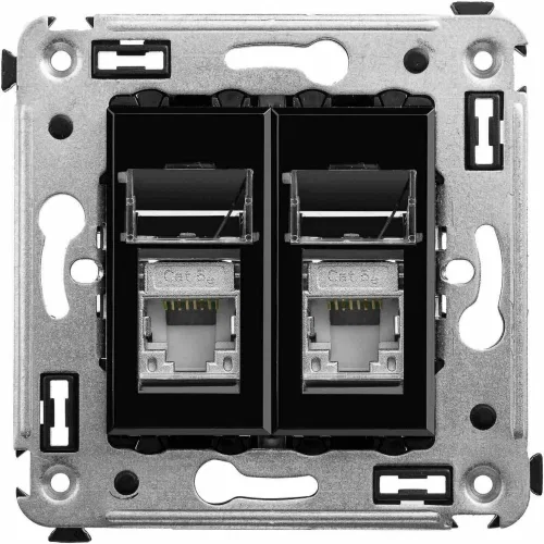 ДКС Компьютерная розетка RJ-45 в стену, кат.5e двойная экранированная,
