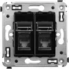 ДКС Компьютерная розетка RJ-45 в стену, кат.5e двойная, 