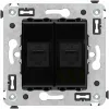 ДКС Компьютерная розетка RJ-45 без шторки в стену, кат.5е двойная, 