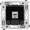 ДКС Компьютерная розетка RJ-45 без шторки в стену, кат.6А одинарная экранированная, 