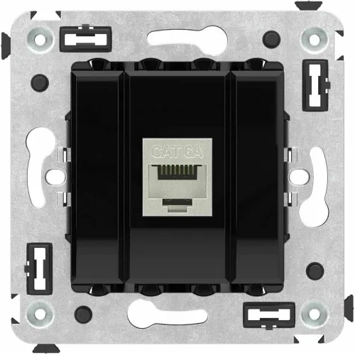 ДКС Компьютерная розетка RJ-45 без шторки в стену, кат.6А одинарная экранированная, 