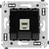 ДКС Компьютерная розетка RJ-45 без шторки в стену, кат.6 одинарная экранированная, 