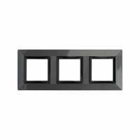 ДКС Рамка из металла, "Avanti", темно-серая, 3 поста (6 мод.)