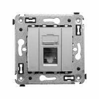 ДКС Компьютерная розетка RJ-45 в стену, кат.6 одинарная,"Avanti", "Закаленная сталь"
