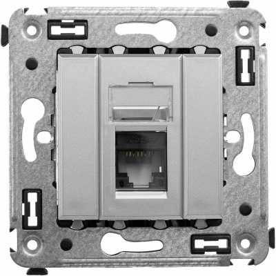 ДКС Компьютерная розетка RJ-45 в стену, кат.6 одинарная,"Avanti", "Закаленная сталь"