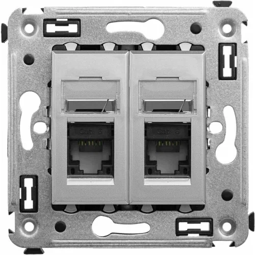 ДКС Компьютерная розетка RJ-45 в стену, кат.6 двойная,
