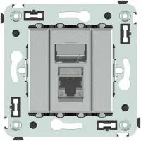 ДКС Компьютерная розетка RJ-45 в стену, кат.5e одинарная экранированная, "Avanti","Закаленная сталь"