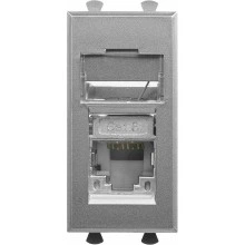 ДКС Компьютерная розетка RJ-45 модульная, кат. 6 экранированная,"Avanti","Закаленная сталь", 1 модуль