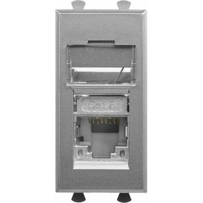 ДКС Компьютерная розетка RJ-45 модульная, кат. 6 экранированная,"Avanti","Закаленная сталь", 1 модуль
