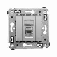 ДКС Компьютерная розетка RJ-45 в стену, кат.6 одинарная экранированная,"Avanti","Закаленная сталь"