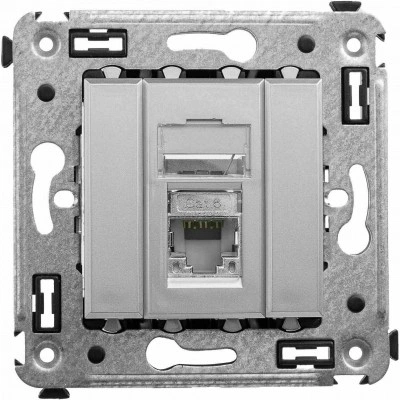 ДКС Компьютерная розетка RJ-45 в стену, кат.6 одинарная экранированная,"Avanti","Закаленная сталь"