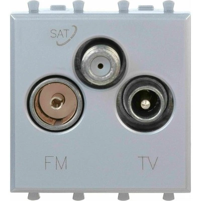 ДКС Розетка TV-FM-SAT модульная, "Avanti", "Закаленная сталь", 2 модуля ДКС Розетка TV-FM-SAT модульная, "Avanti", "Закаленная сталь", 2 модуля