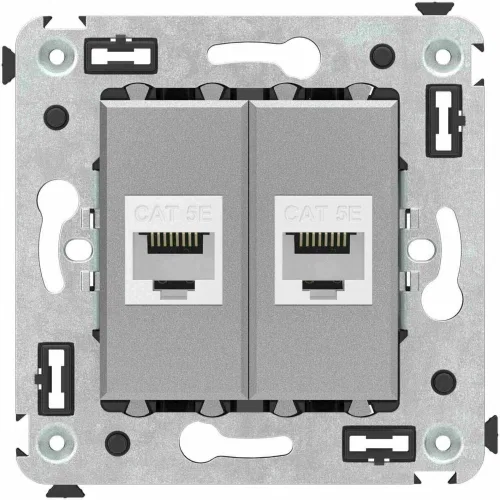 ДКС Компьютерная розетка RJ-45 без шторки в стену, кат.5е двойная, 
