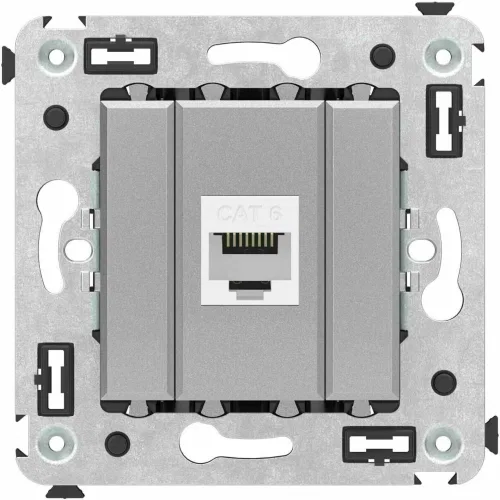 ДКС Компьютерная розетка RJ-45 без шторки в стену, кат.6 одинарная, 