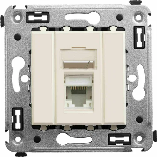ДКС Компьютерная розетка RJ-45 в стену, кат.6 одинарная,