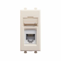 ДКС Телефонная розетка RJ-12 модульная, "Avanti", "Ванильная дымка", 1 модуль