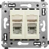 ДКС Компьютерная розетка RJ-45 в стену, кат.5e двойная экранированная,
