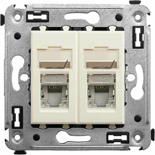 ДКС Компьютерная розетка RJ-45 в стену, кат.5e двойная экранированная,