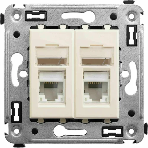 ДКС Компьютерная розетка RJ-45 в стену, кат.5e двойная,