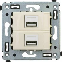 ДКС USB зарядное устройство в стену, "Avanti", "Ванильная дымка", 2.1 А