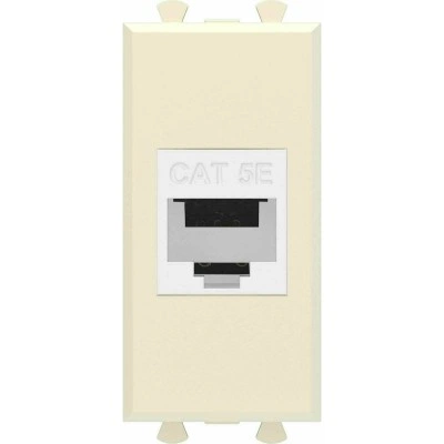 ДКС Компьютерная розетка RJ-45 без шторки модульная, кат.5е, "Avanti", "Ванильная дымка", 1 модуль