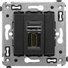 ДКС HDMI розетка одинарная в стену, тип А-А, 
