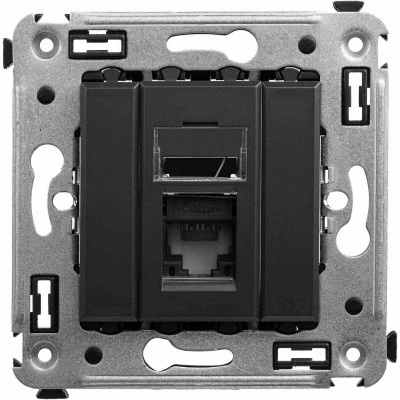 ДКС Компьютерная розетка RJ-45 в стену, кат.6 одинарная,"Avanti", "Черныйматовый" ДКС Компьютерная розетка RJ-45 в стену, кат.6 одинарная,"Avanti", "Черныйматовый"